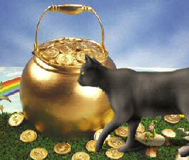cat with pot of gold