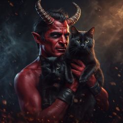 devil with two back cats