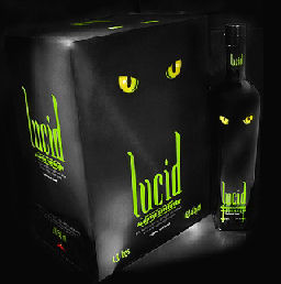 Lucid absinthe with cat logo