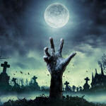 hand emerging from grave