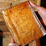 book bound with skin