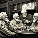 four old men at a pub