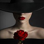 hat obscuring woman's face