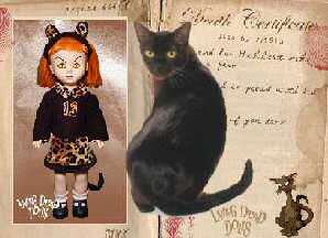 cat with Living Dead doll