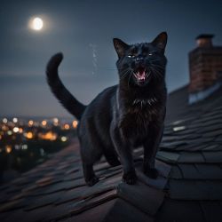 cat signing to moon