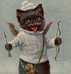 cat with bow and arrow