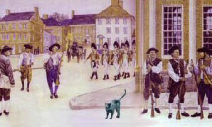 cat, patriots and British soldiers