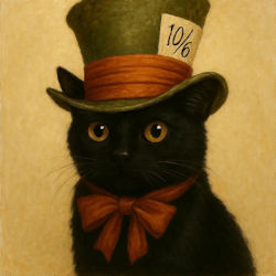cat in Mad Hatter hat