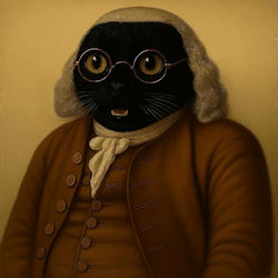 cat in Franklin costume