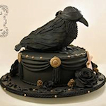 raven on top of cake