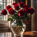 red roses in vase
