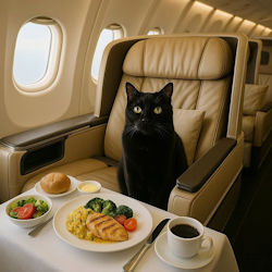 cat and dog in first class seats