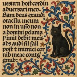 cat illustration in manuscript
